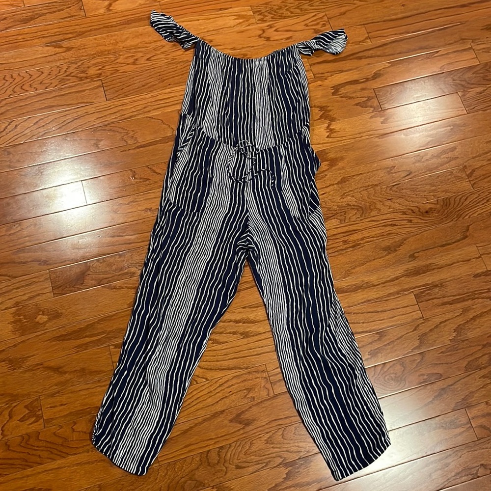 Boutique Navy and white striped jumpsuit. Size X-Small.